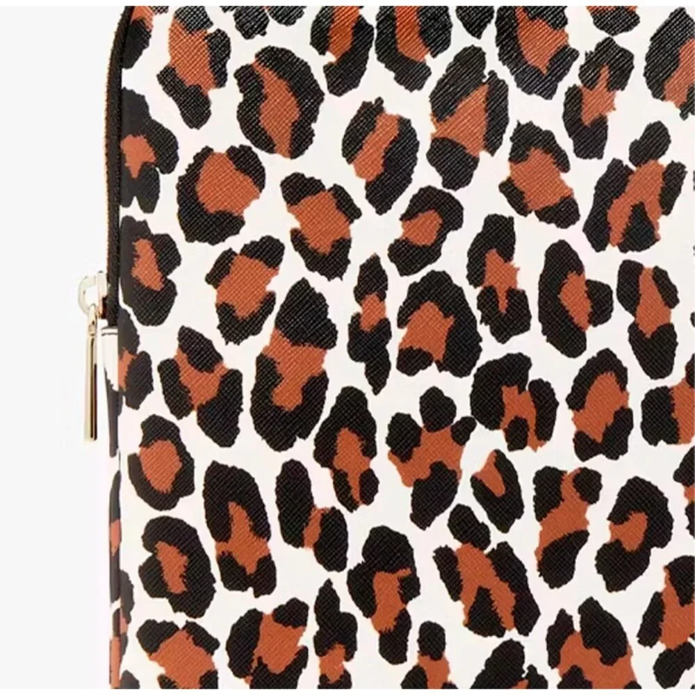 S Kate Spade Madison Spotted Leopard Universal Laptop Sleeve KI379 NWT Leopardo - Picture 5 of 6
